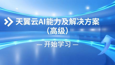 天翼云AI能力及解决方案（高级） 