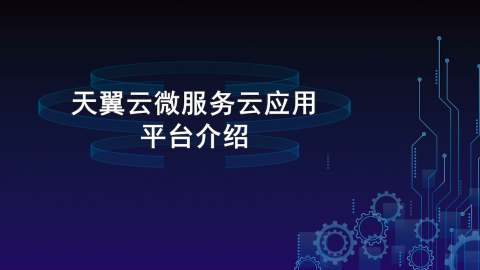 天翼云微服务云应用平台介绍 