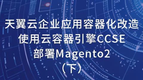 天翼云企业应用容器化改造-使用云容器引擎CCSE部署Magento2（下） 